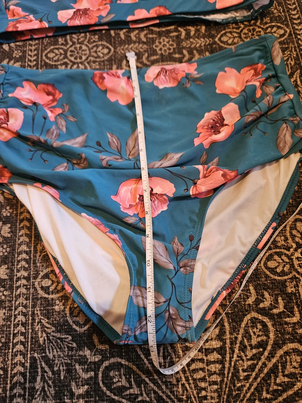 Coral Reef Two-Piece Bikini Set with Pink Floral Print